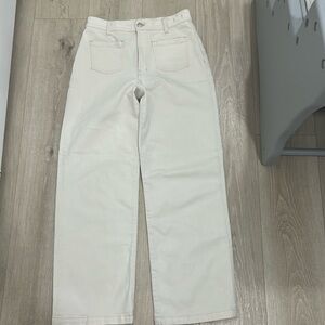 Wide leg high rise jean